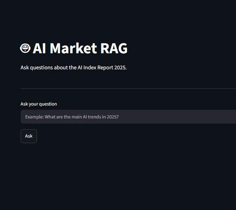 AI Market RAG — semantic search app preview