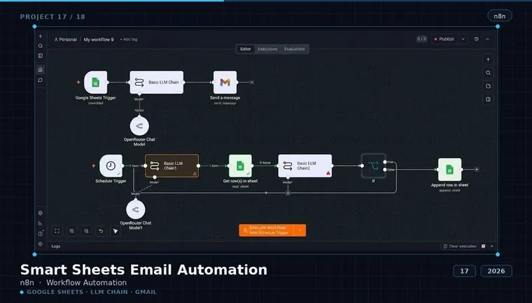 Smart Sheets Email Automation — n8n workflow